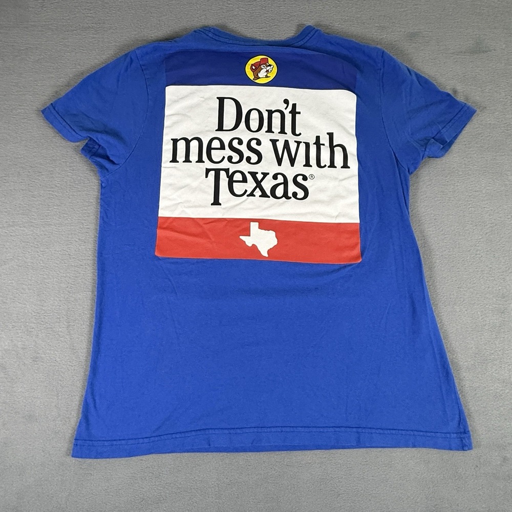 Texas Men Shirt Large Blue Buc Ees Don't Mess With Texas Short Sleeve Tee